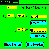 SLAE <b>Solver</b> for PocketPC